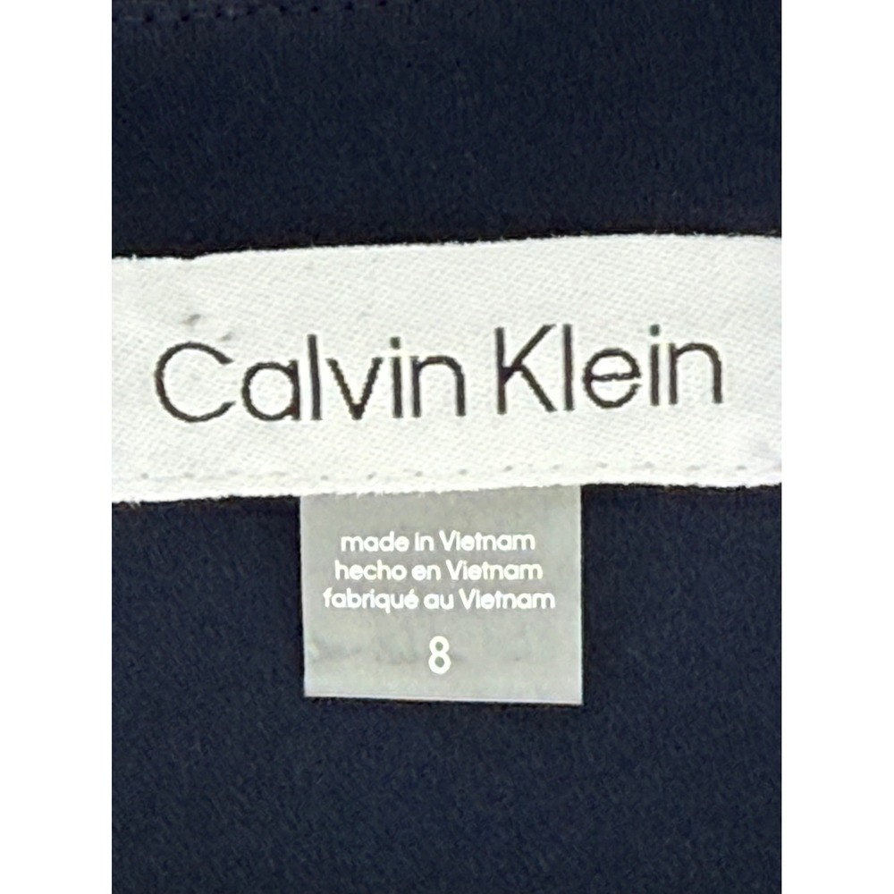 Calvin Klein Womens Navy Blue Petal Sleeve Sheath Dress Size 8 NEW - Picture 7 of 11